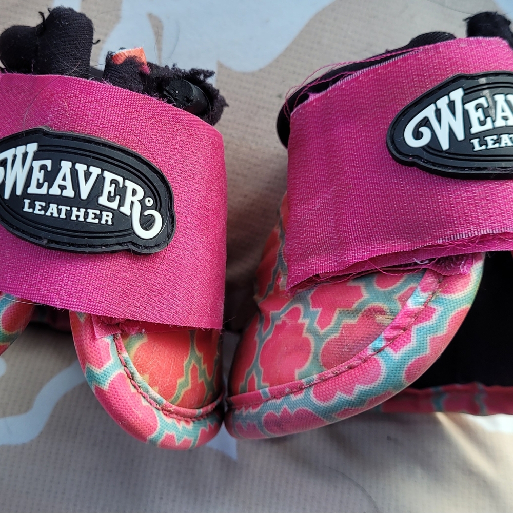 Weaver Size Small Pink and Blue Horse Bell Boots